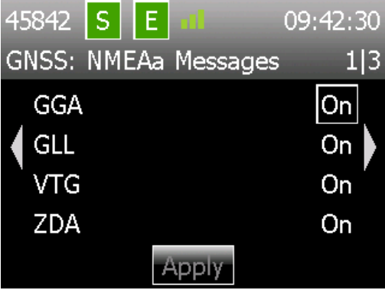 Note that if more than four NMEA message types are enabled, a warning message will appear